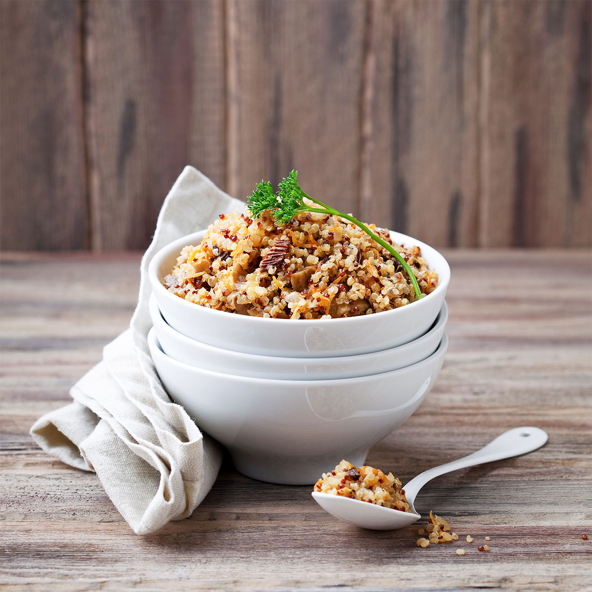 Brown Ale Quinoa with Mushrooms and Onions