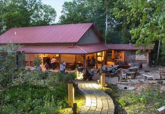 scratch beer company exterior in scenic woods